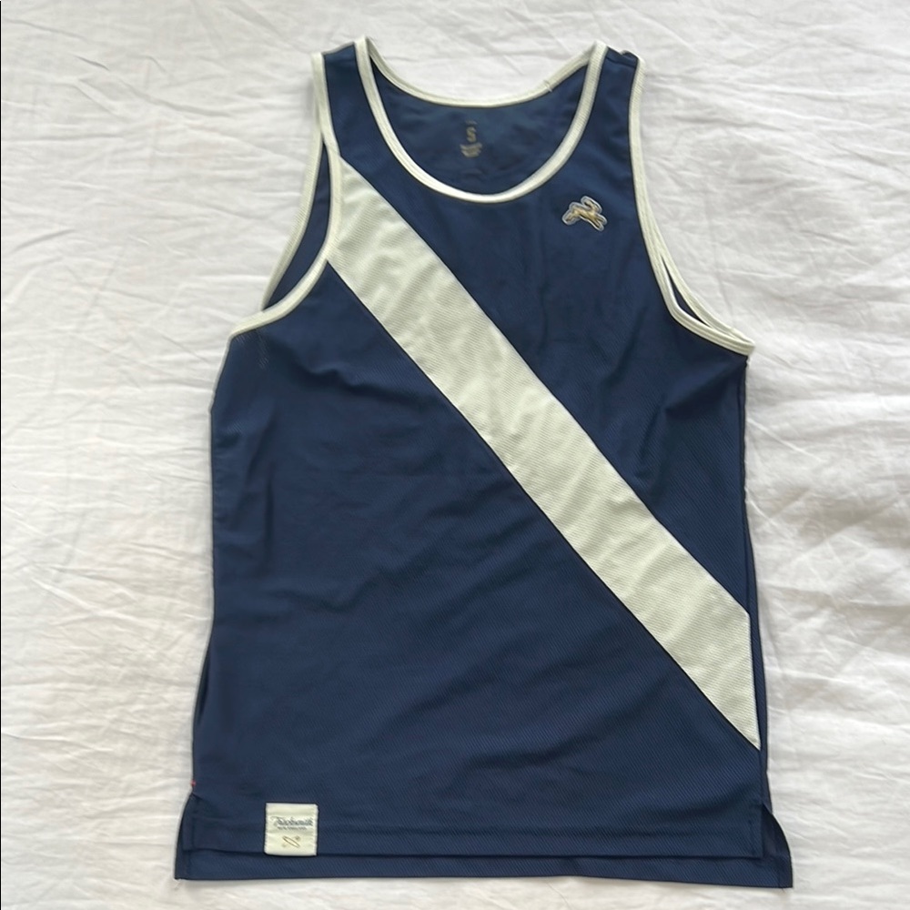 Tracksmith Blue and White Tank Top